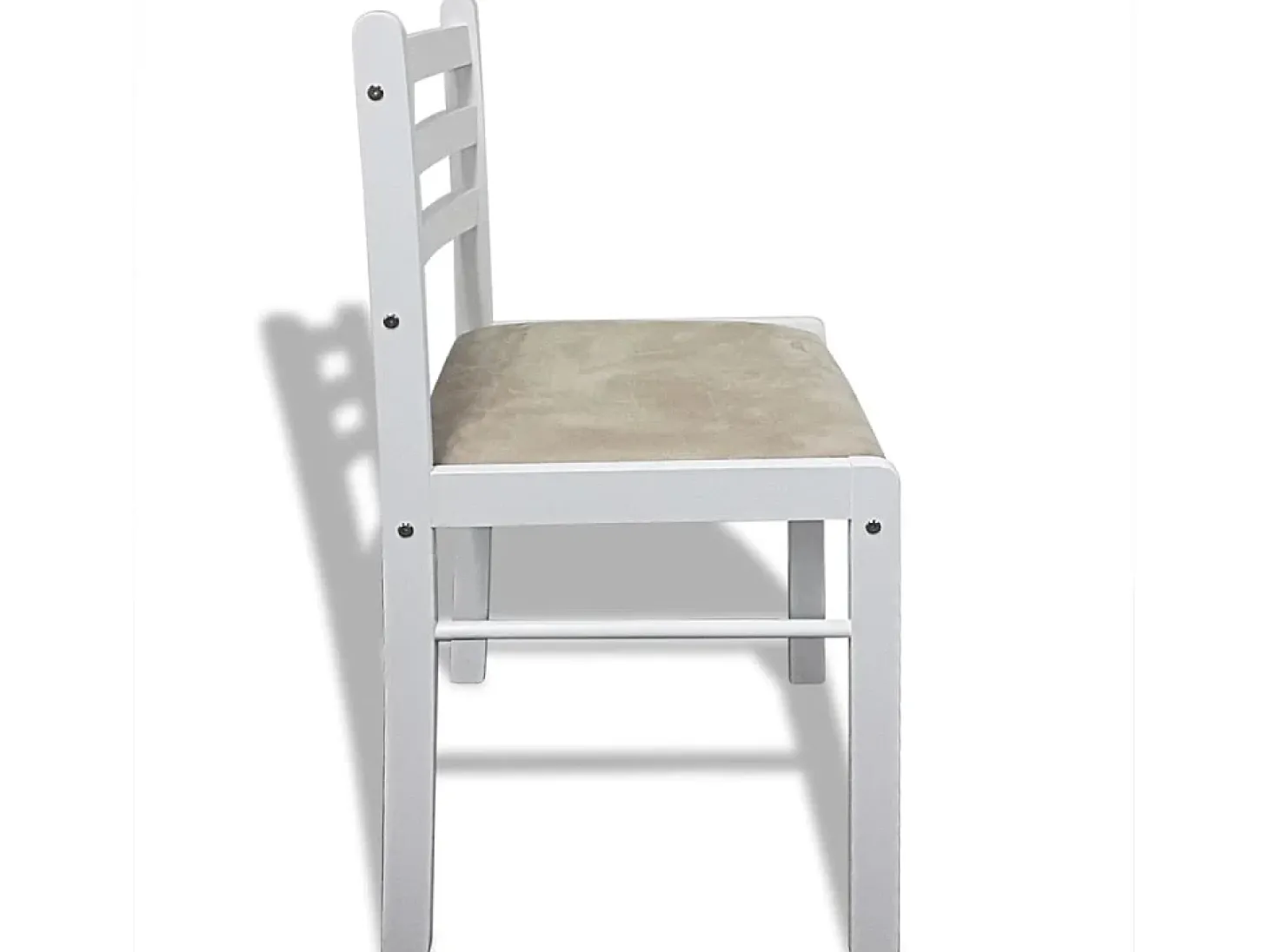 Sillas de comedor 6 unidades madera maciza y terciopelo blanco