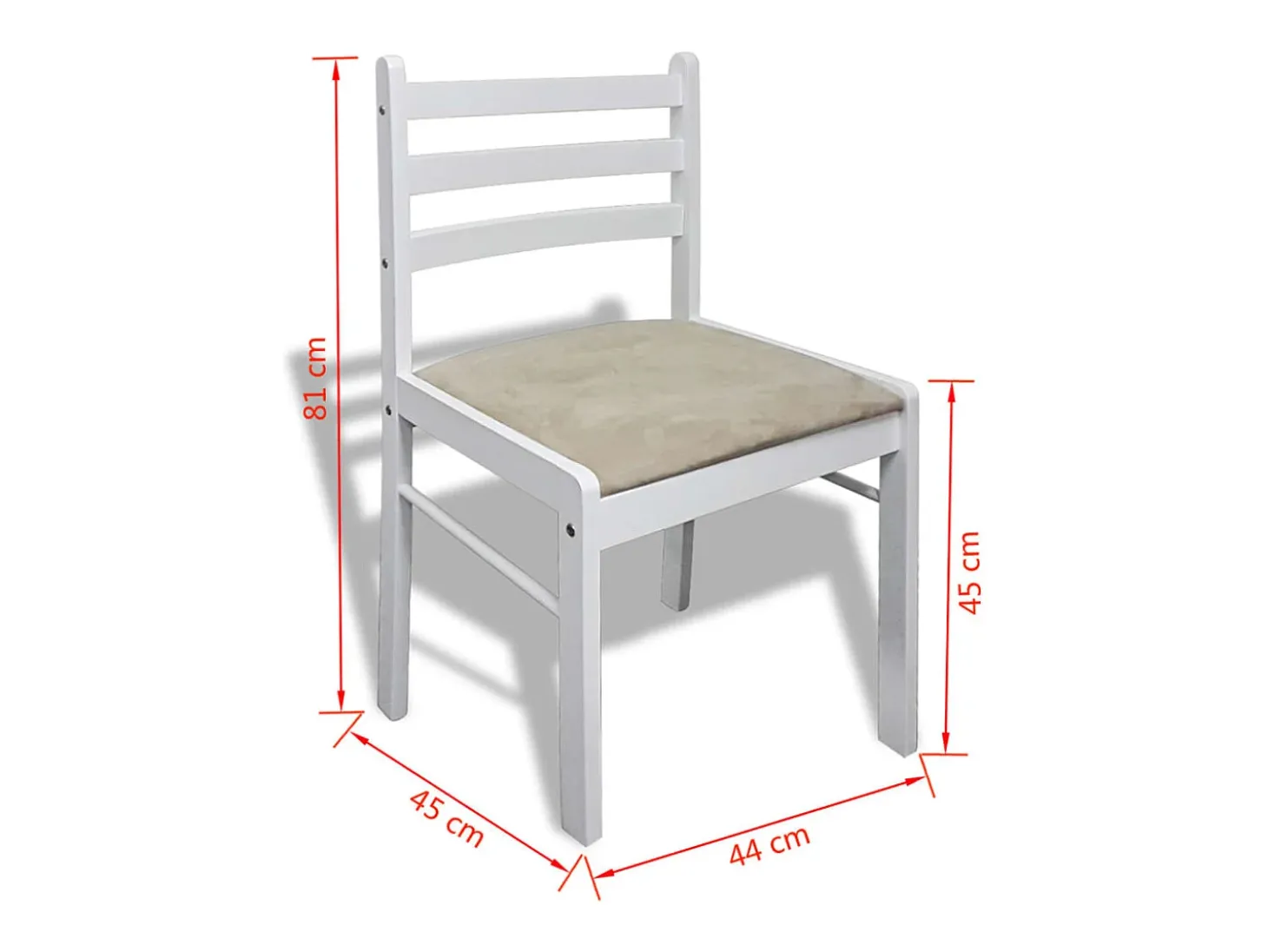 Sillas de comedor 6 unidades madera maciza y terciopelo blanco