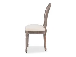 Sillas de comedor 4 unidades tela color crema