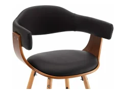 Sillas de comedor 2 unidades cuero sintético y madera curvada negro