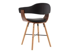 Sillas de comedor 2 unidades cuero sintético y madera curvada negro