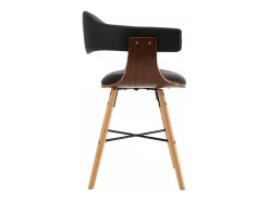 Sillas de comedor 2 unidades cuero sintético y madera curvada negro
