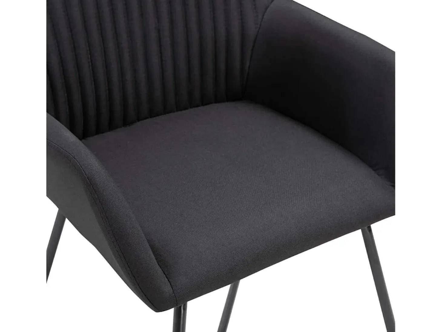 Sillas de comedor 4 unidades tela negras