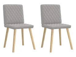 Sillas de comedor 2 unidades tela gris nube