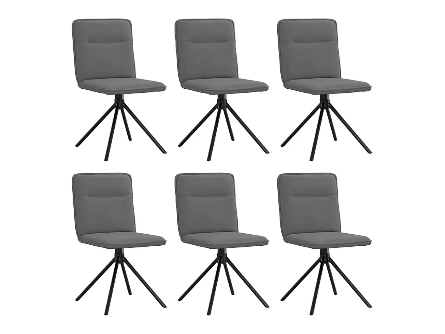 Sillas de comedor 6 unidades tela gris oscuro