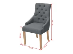 Sillas de comedor 4 unidades de tela gris oscuro