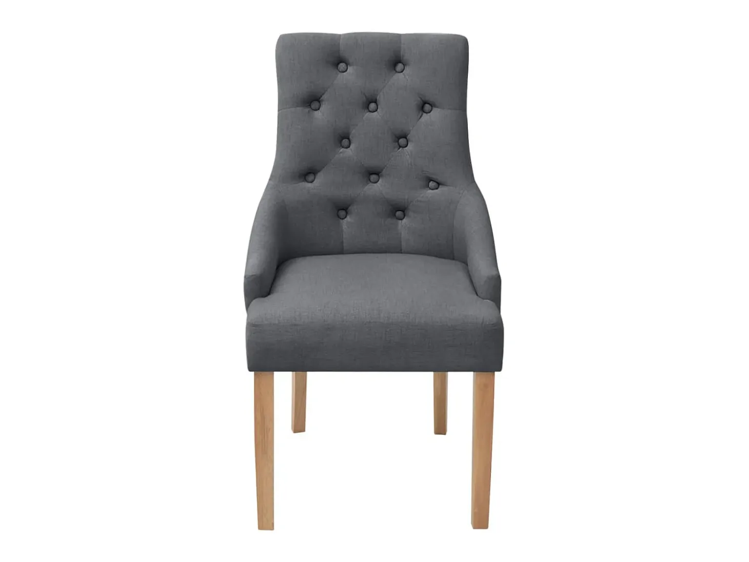 Sillas de comedor 4 unidades de tela gris oscuro
