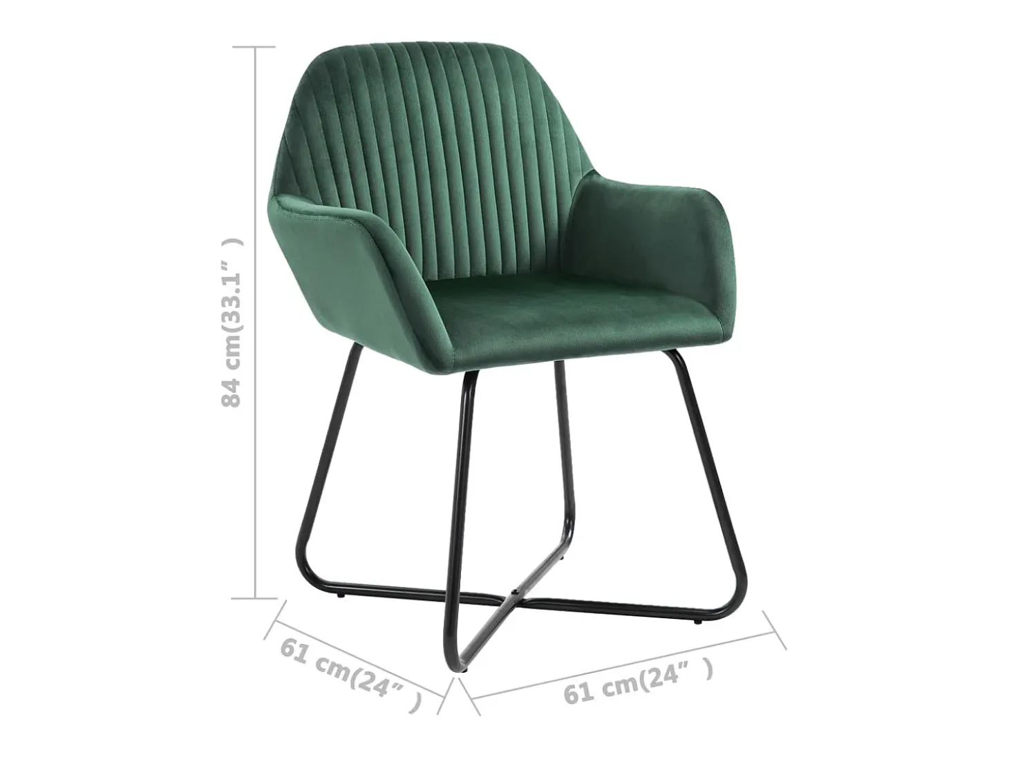 Sillas de comedor 2 unidades terciopelo verde