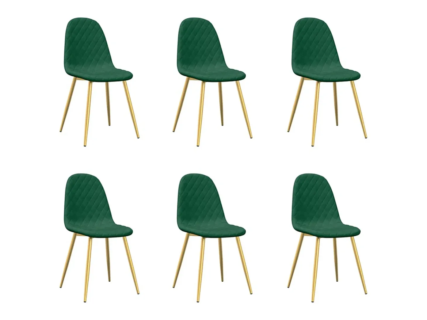 Sillas de comedor 6 unidades terciopelo verde oscuro