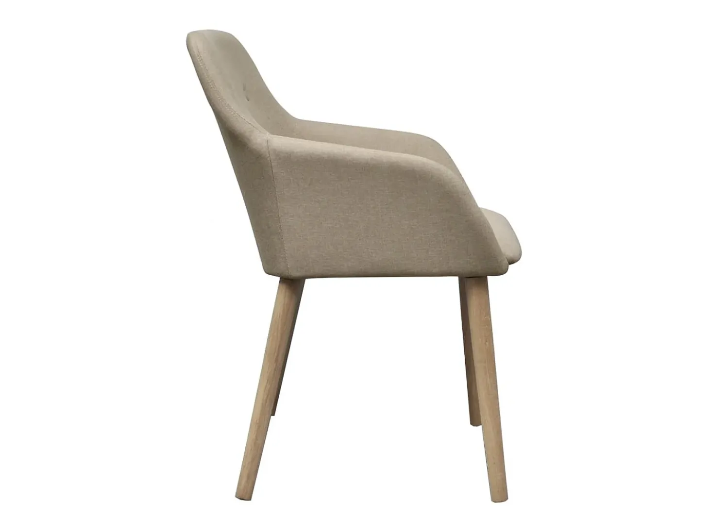 Sillas de comedor 4 unidades tela beige y madera maciza roble