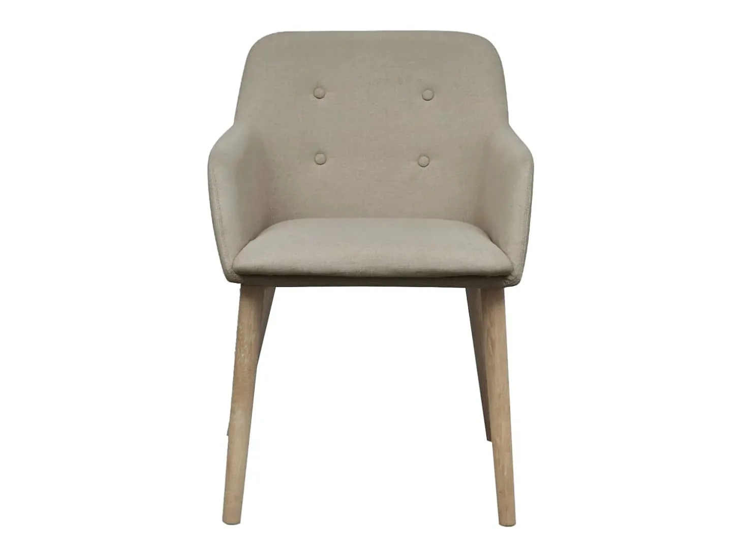 Sillas de comedor 4 unidades tela beige y madera maciza roble