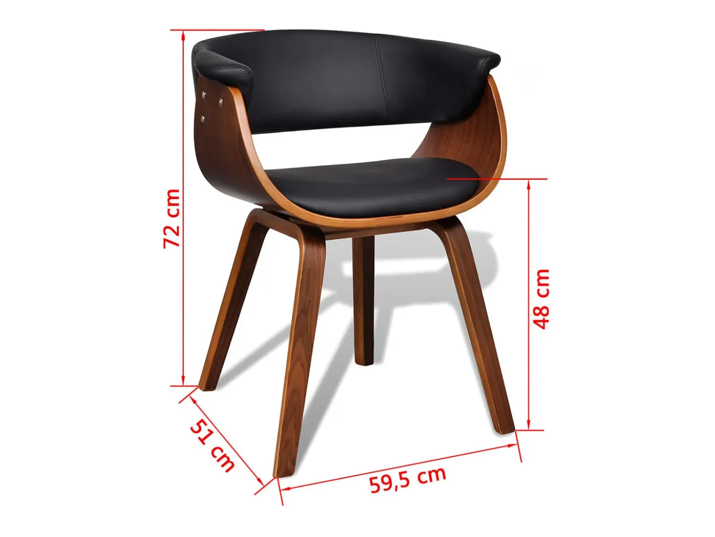 Sillas de comedor 4 unidades madera curvada y cuero artificial