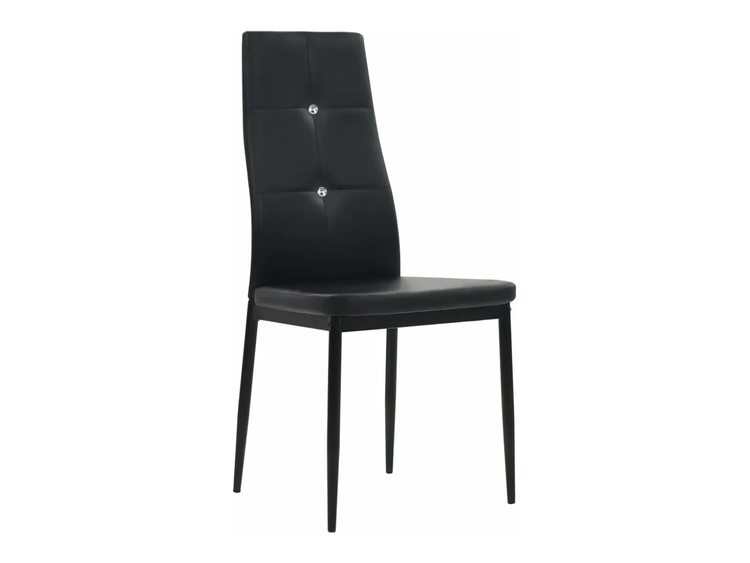 Sillas de comedor 4 unidades cuero sintético negro