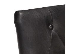 Sillas de comedor 4 unidades cuero auténtico de cabra negro