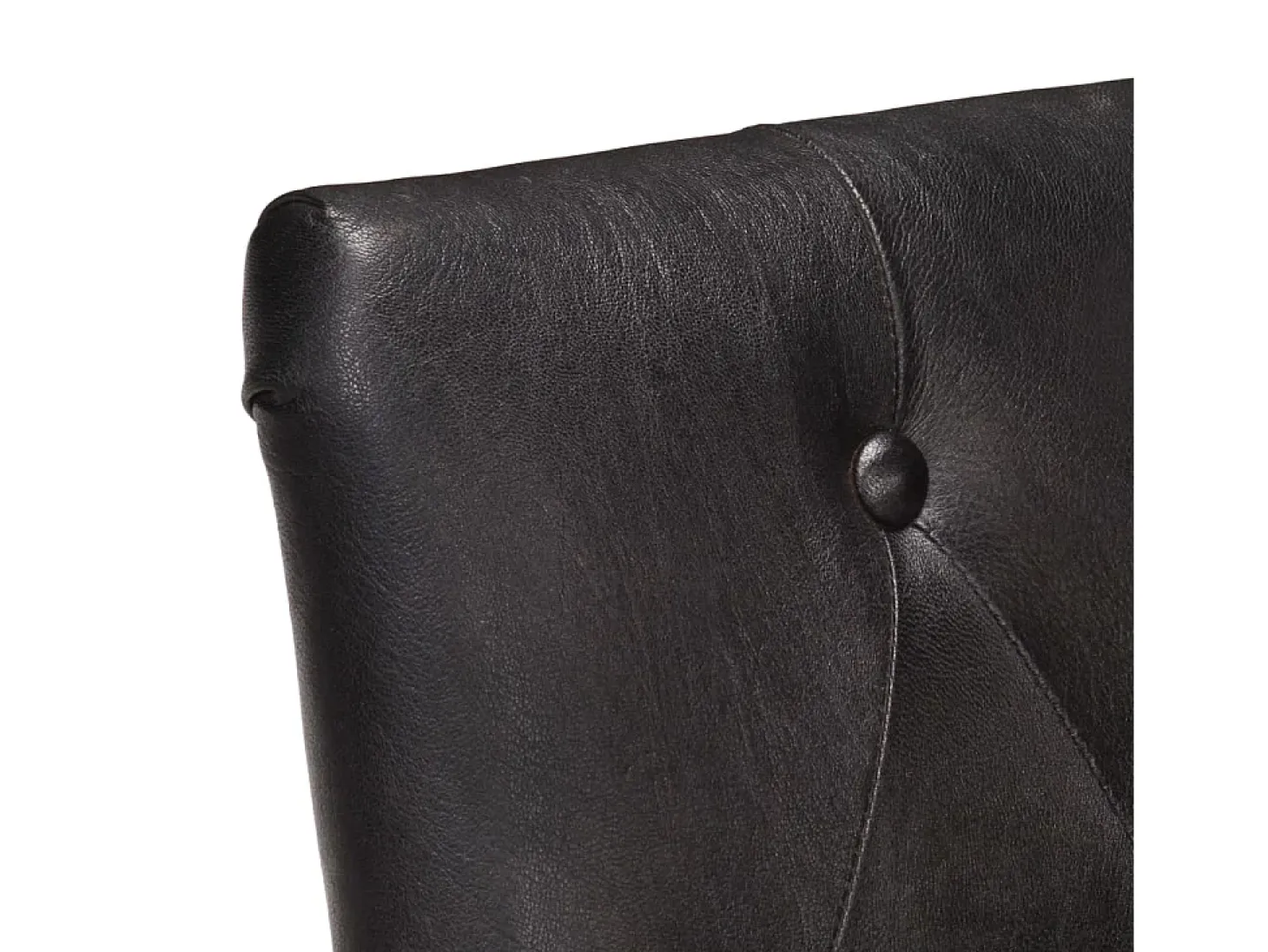 Sillas de comedor 4 unidades cuero auténtico de cabra negro