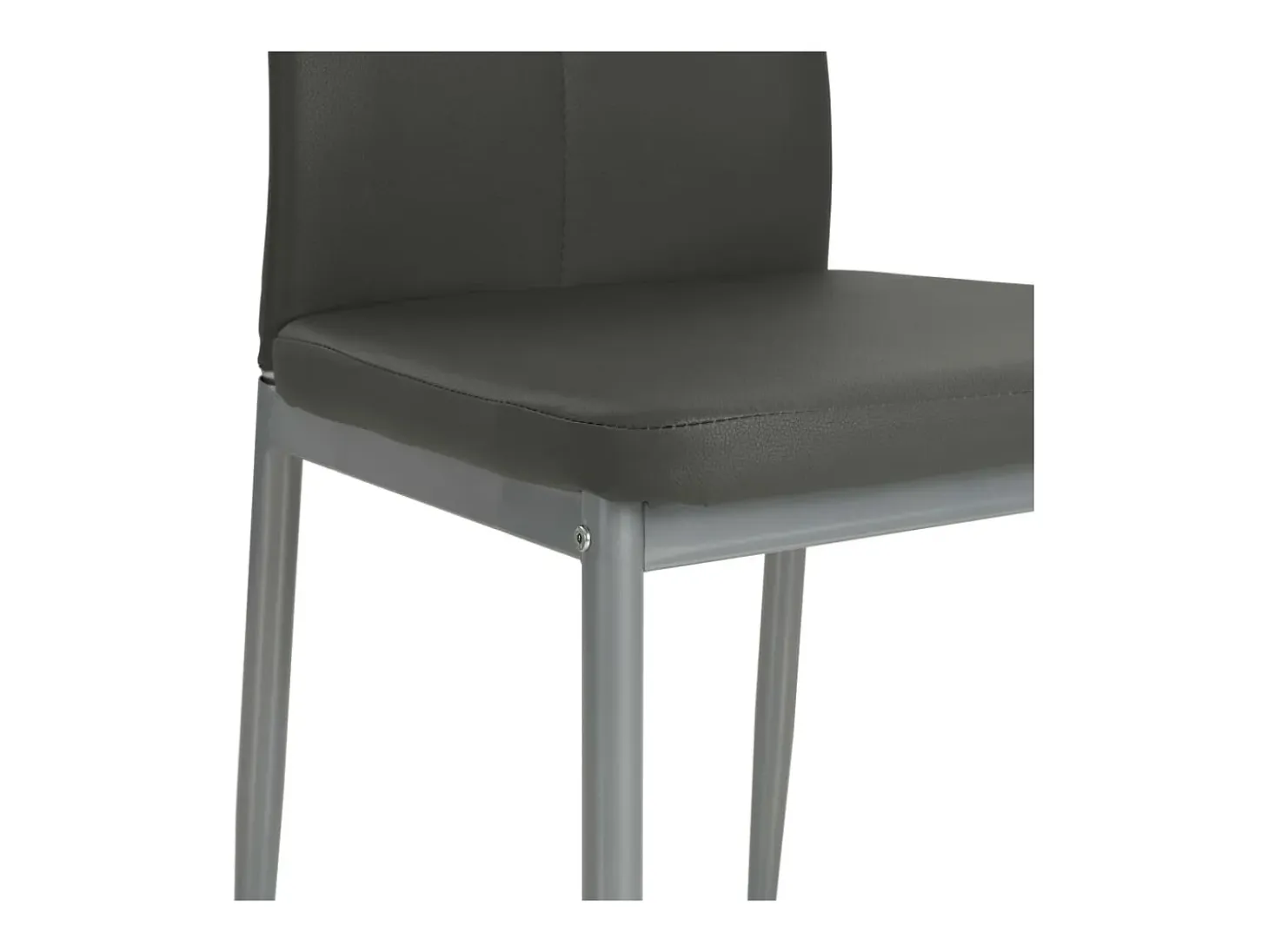 Sillas de comedor 2 unidades cuero sintético gris