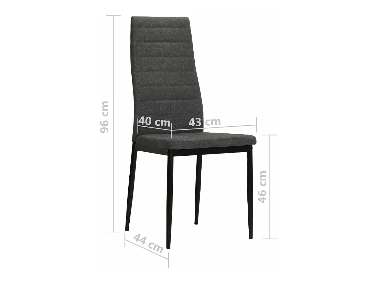Sillas de comedor 4 unidades tela gris oscuro