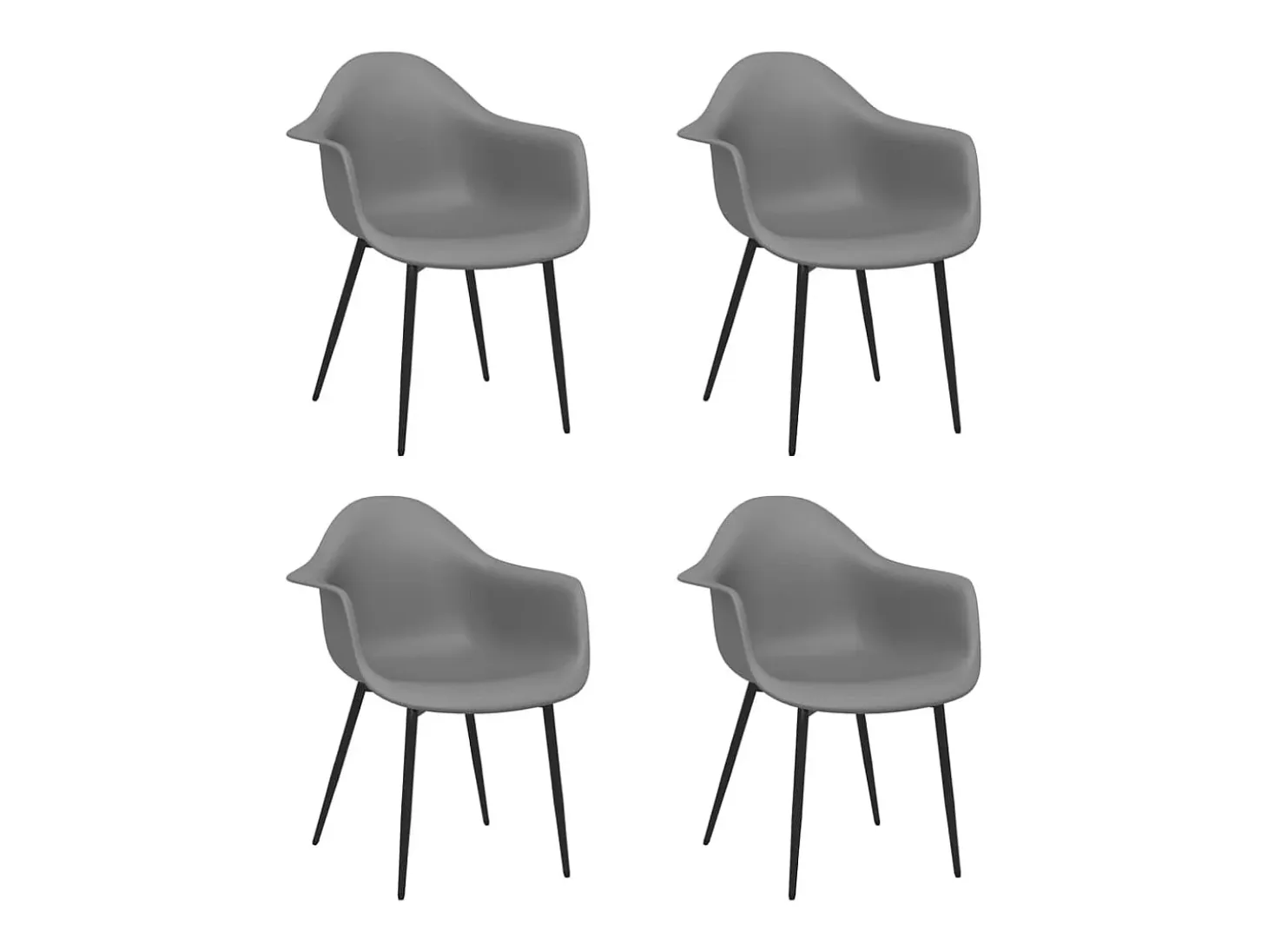 Sillas de comedor 4 unidades gris PP
