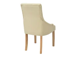Sillas de comedor 2 unidades tela color crema