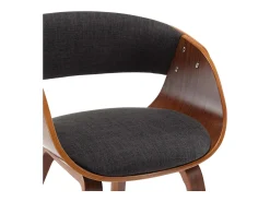Sillas de comedor 4 unidades de madera curvada y tela gris