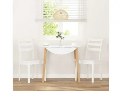 Sillas de comedor 2 unidades madera maciza de caucho blanco