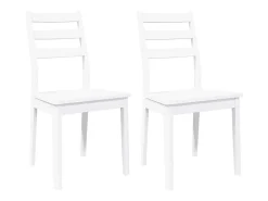 Sillas de comedor 2 unidades madera maciza de caucho blanco