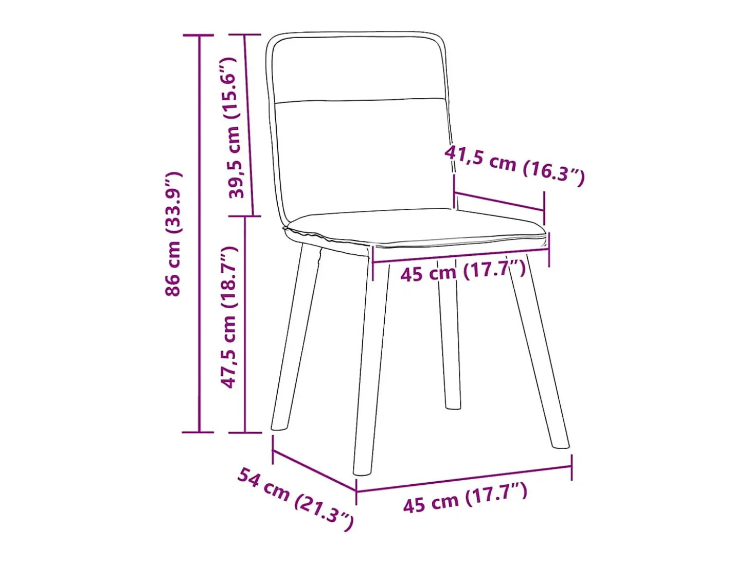 Sillas de comedor 2 unidades tela azul