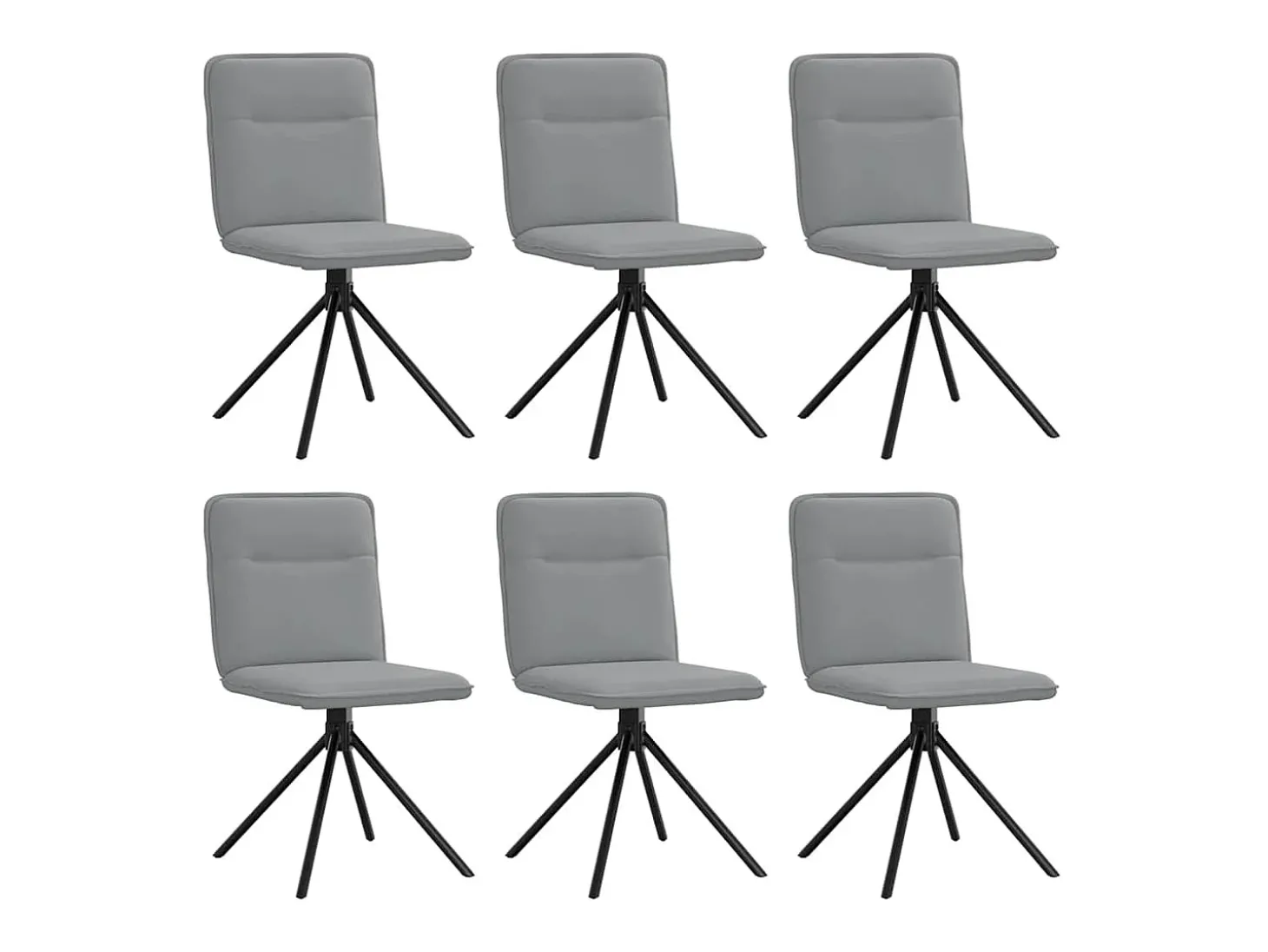 Sillas de comedor 6 unidades de tela gris claro