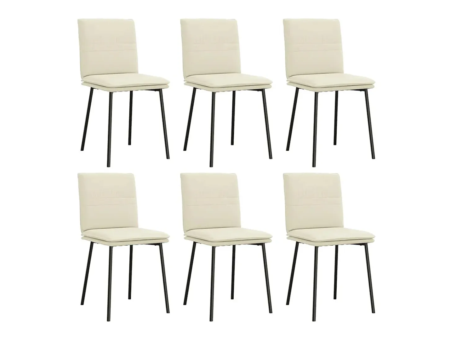 Sillas de comedor 6 unidades de terciopelo crema