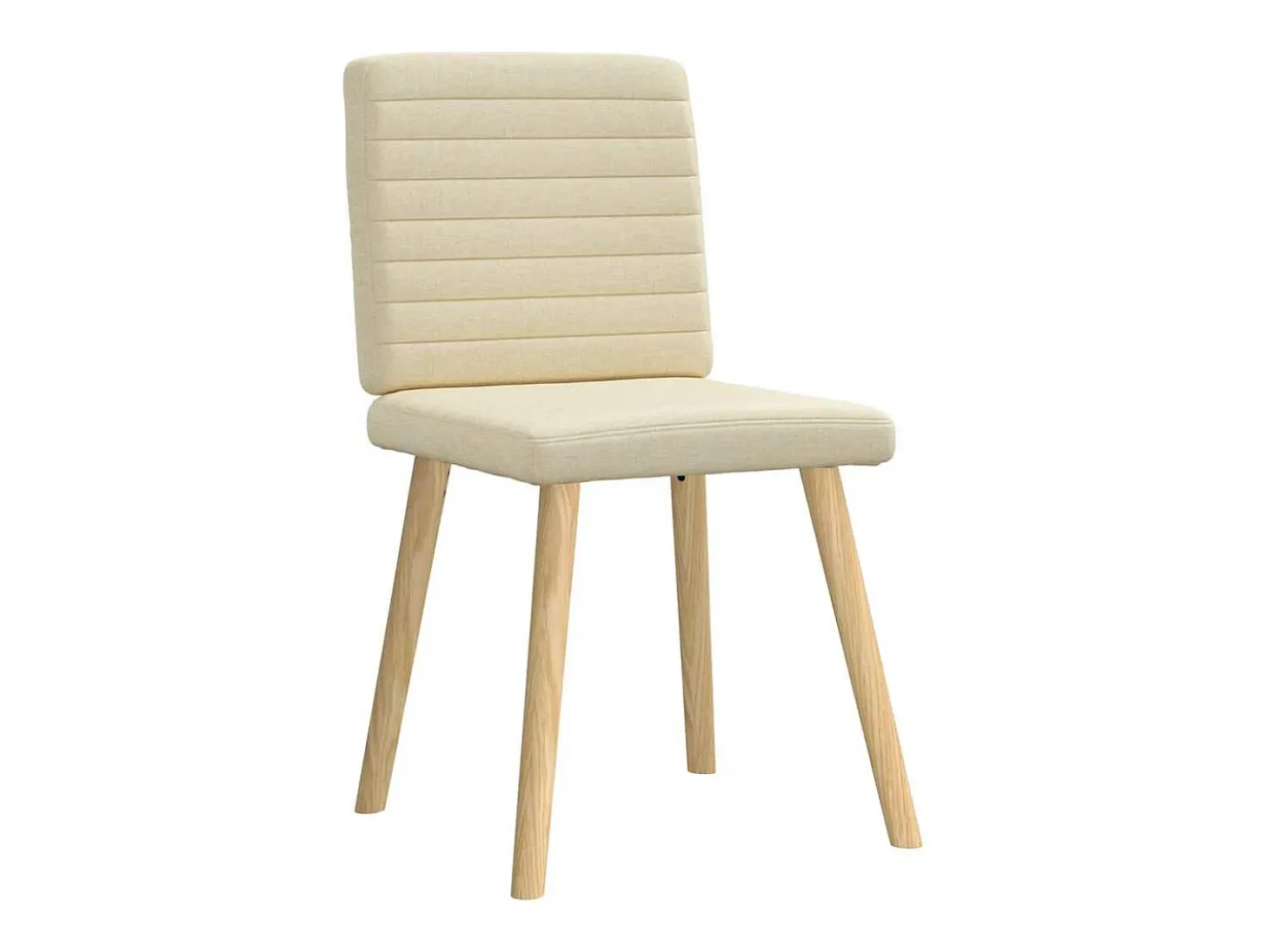 Sillas de comedor 2 unidades tela color crema