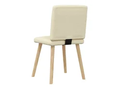 Sillas de comedor 2 unidades tela color crema