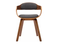 Sillas de comedor 4 unidades tela y madera curvada gris oscuro