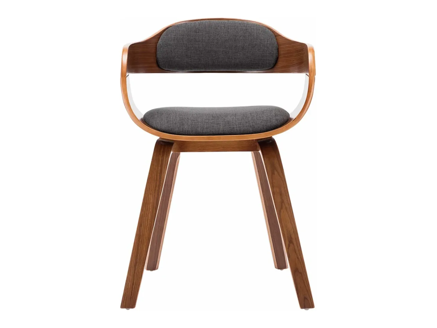 Sillas de comedor 4 unidades tela y madera curvada gris oscuro