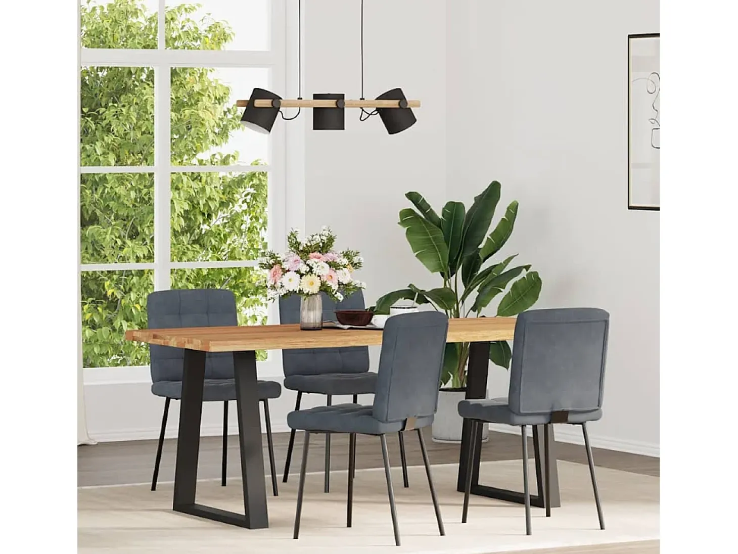 Sillas de comedor 4 unidades terciopelo gris oscuro
