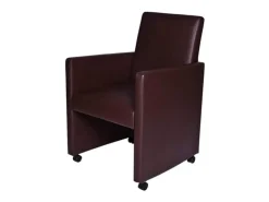 Sillas de comedor 2 unidades cuero sintético marrón