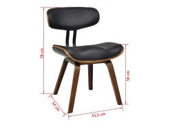 Sillas de comedor 4 unidades madera curvada y cuero artificial