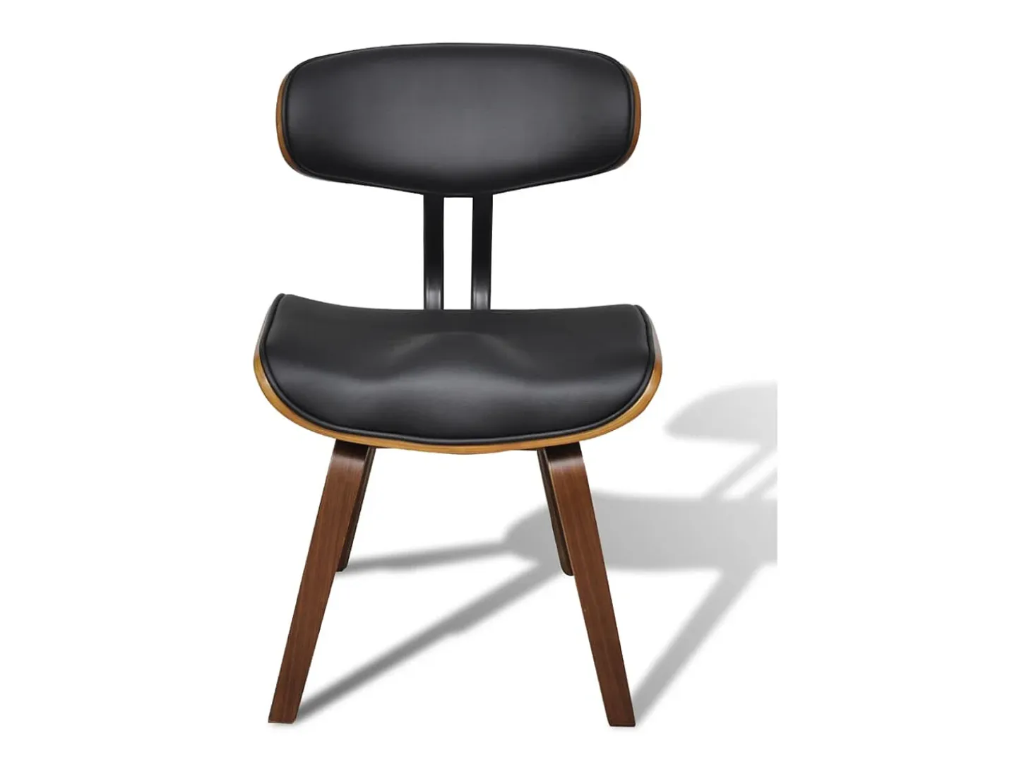 Sillas de comedor 4 unidades madera curvada y cuero artificial