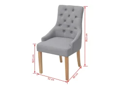 Sillas de comedor 4 unidades tela gris claro