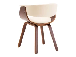 Sillas de comedor 2 unidades madera curvada y cuero sintético crema