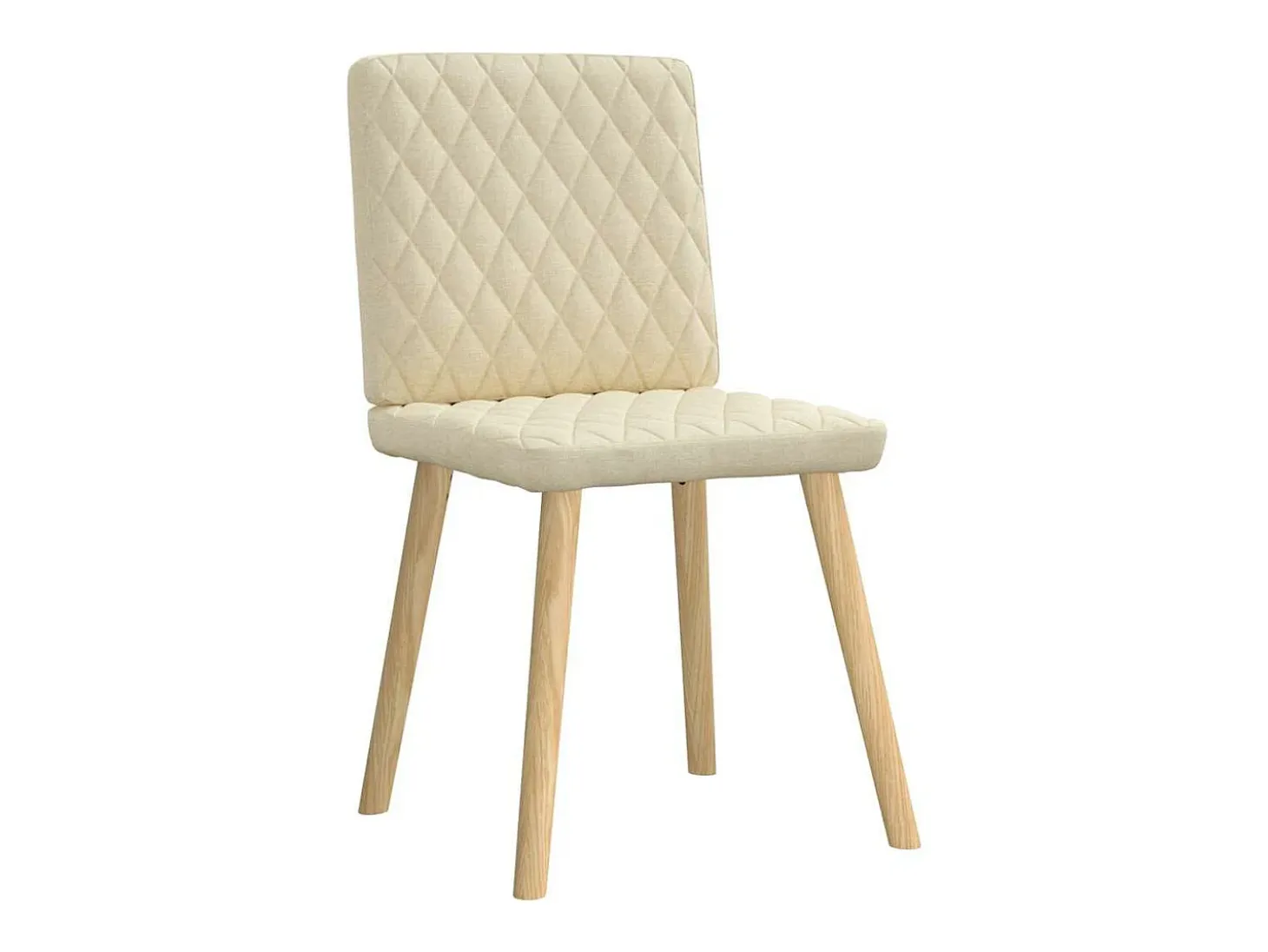 Sillas de comedor 4 unidades tela color crema