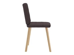 Sillas de comedor 2 unidades tela marrón oscuro