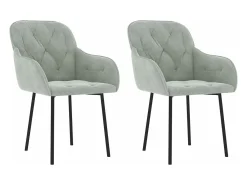 Sillas de comedor 2 unidades terciopelo gris claro