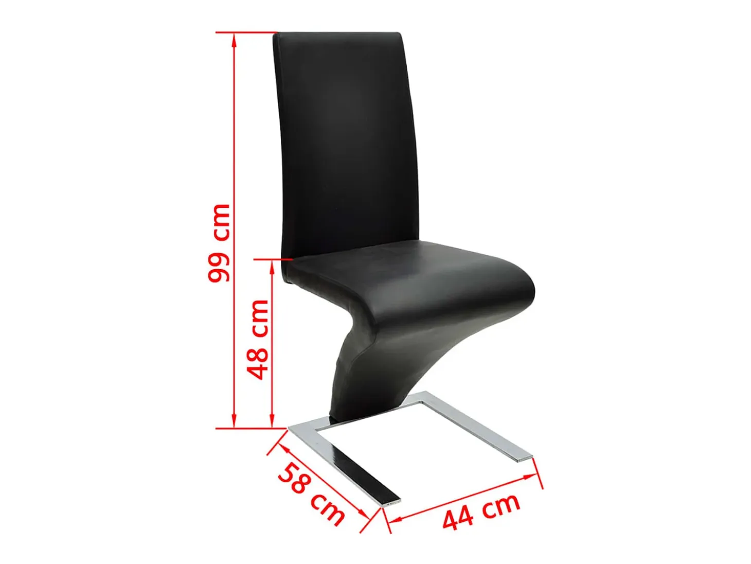 Sillas de comedor 2 unidades cuero sintético negro