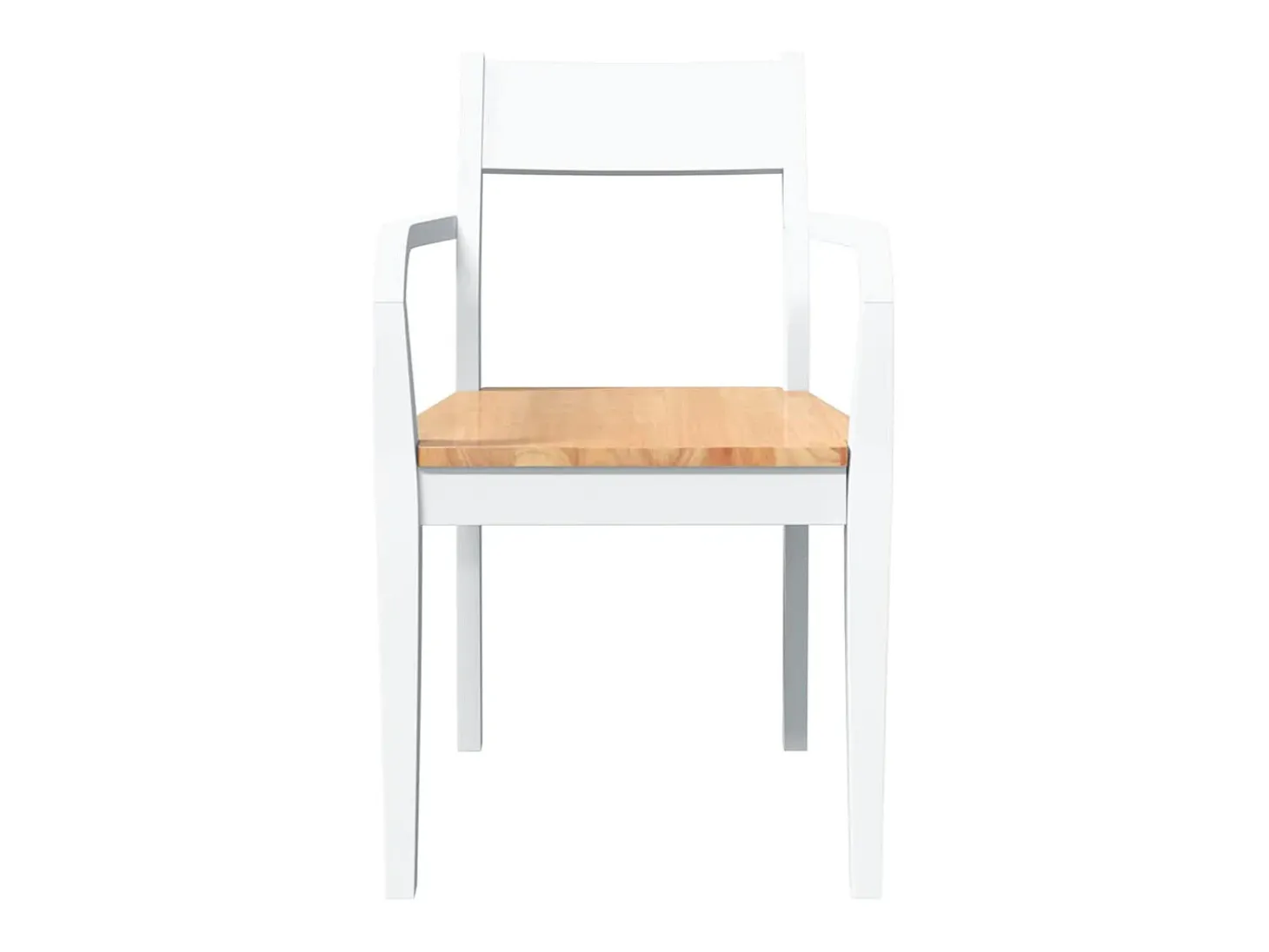 Sillas de comedor 2 unidades madera maciza de caucho blanco