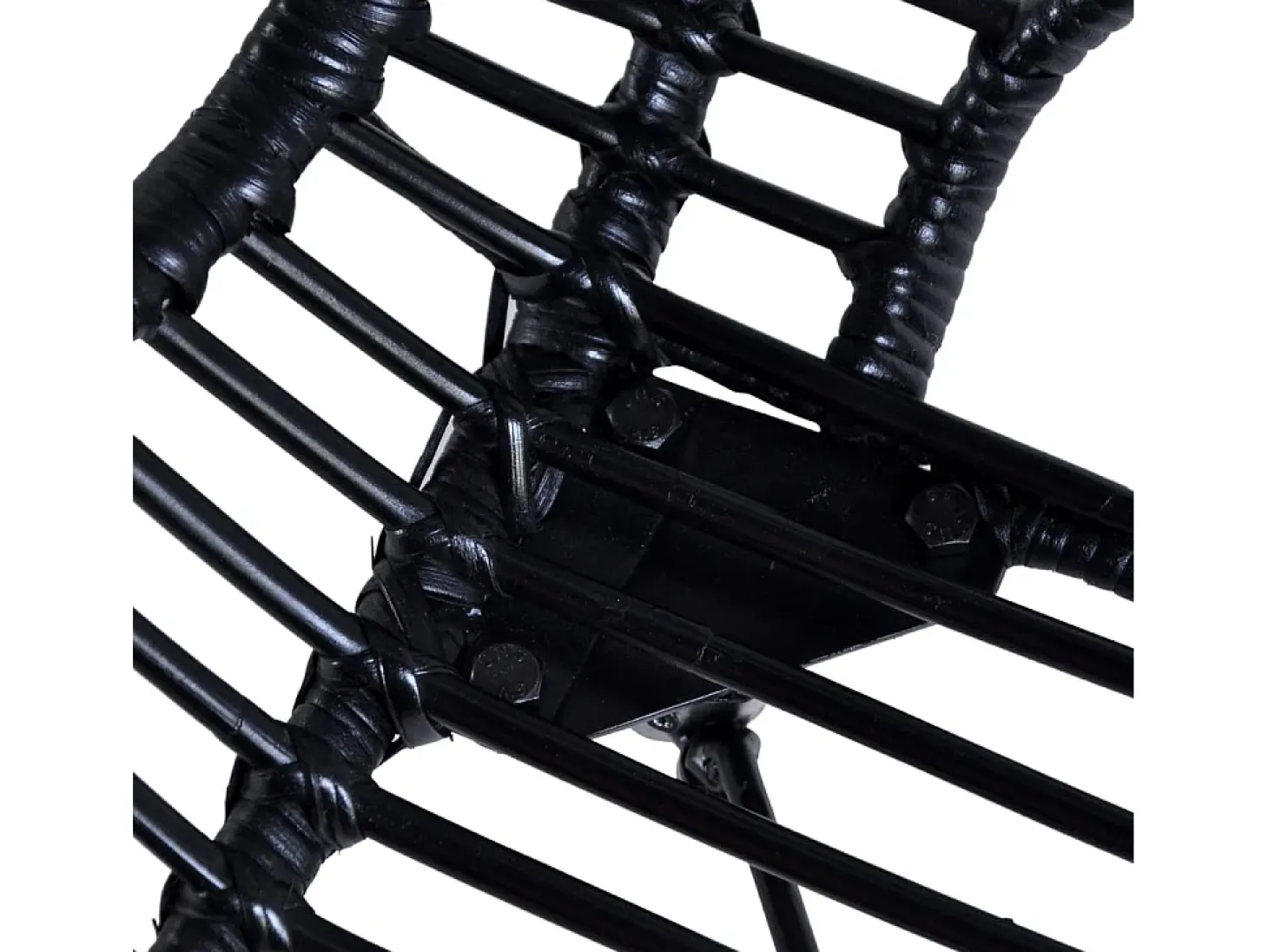 Sillas de comedor 2 unidades ratán natural negro