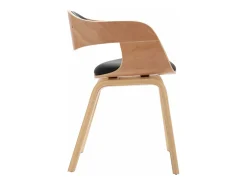 Sillas de comedor 2 unidades madera curvada y cuero sintético