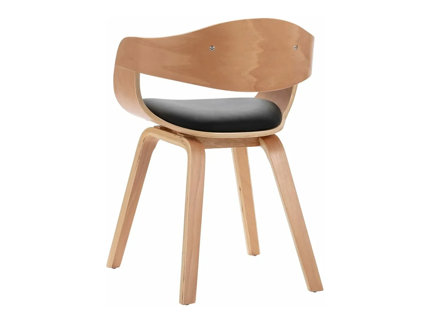 Sillas de comedor 2 unidades madera curvada y cuero sintético