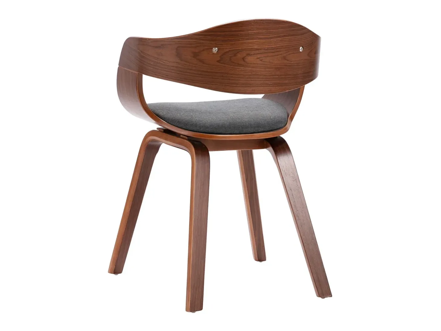 Sillas de comedor 6 unidades madera curvada y tela gris