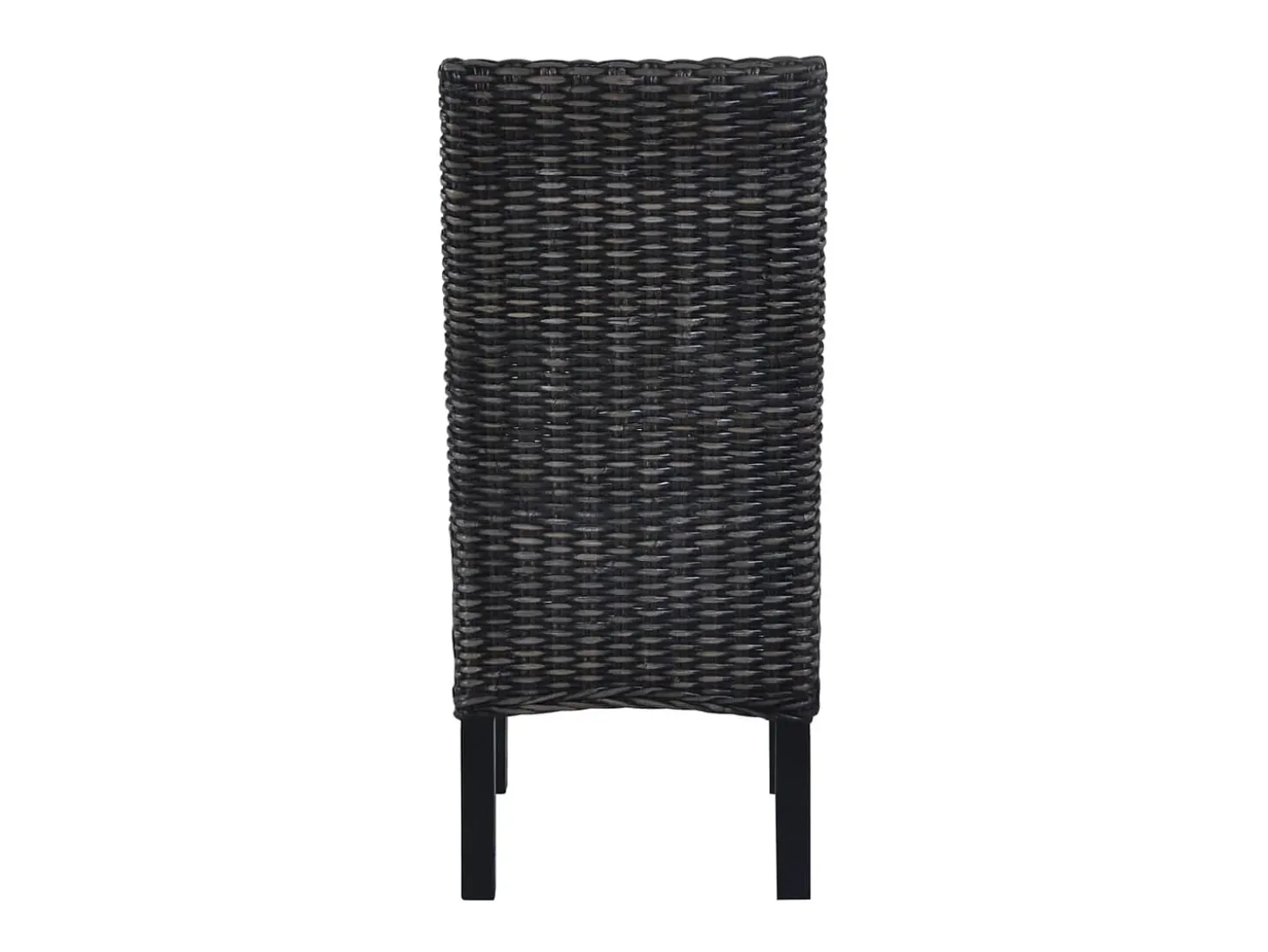 Sillas de comedor 6 unidades ratán Kubu y madera mango negro