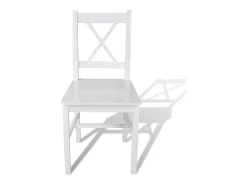 Sillas de comedor 6 unidades madera de pino blancas